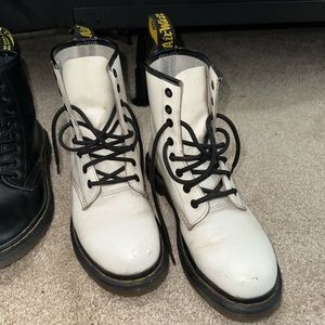 White Combat Boots